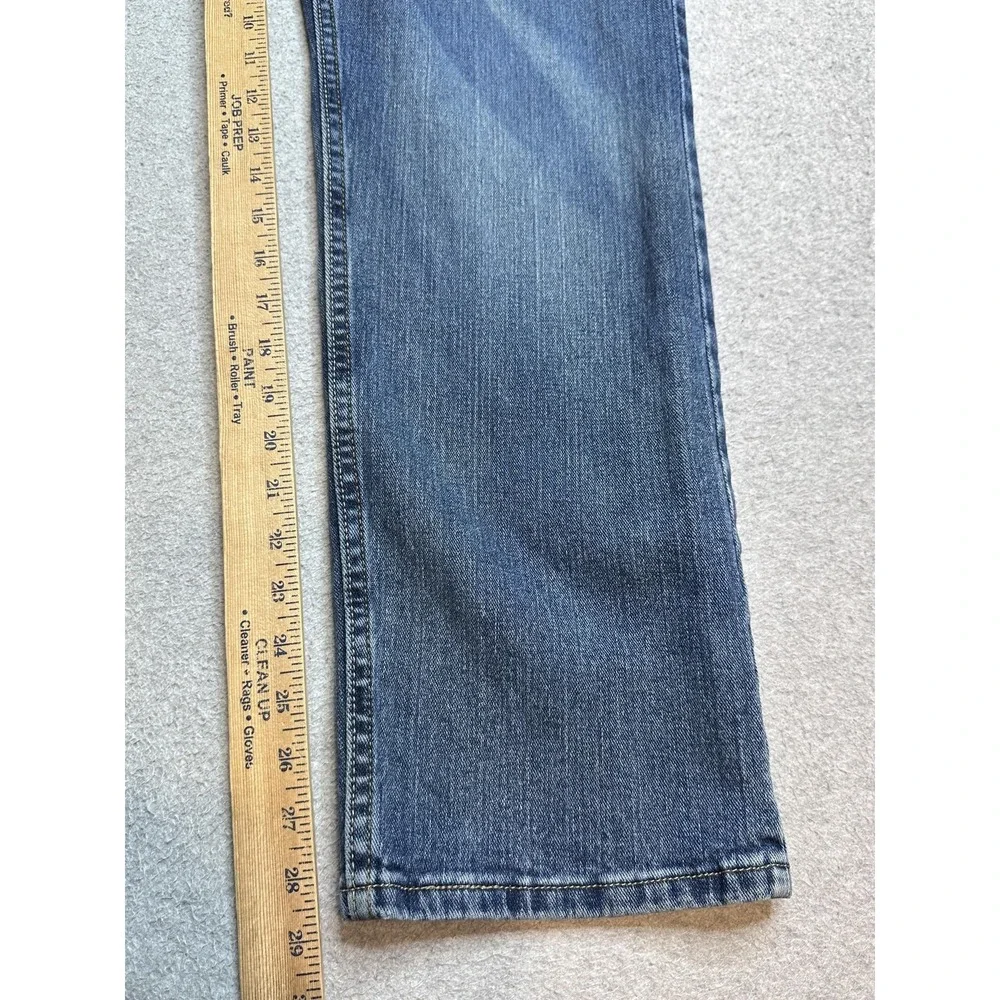 Vintage Lee Regular Fit Straight Jeans Mens 34x30 Medium Wash Blue Denim Stretch